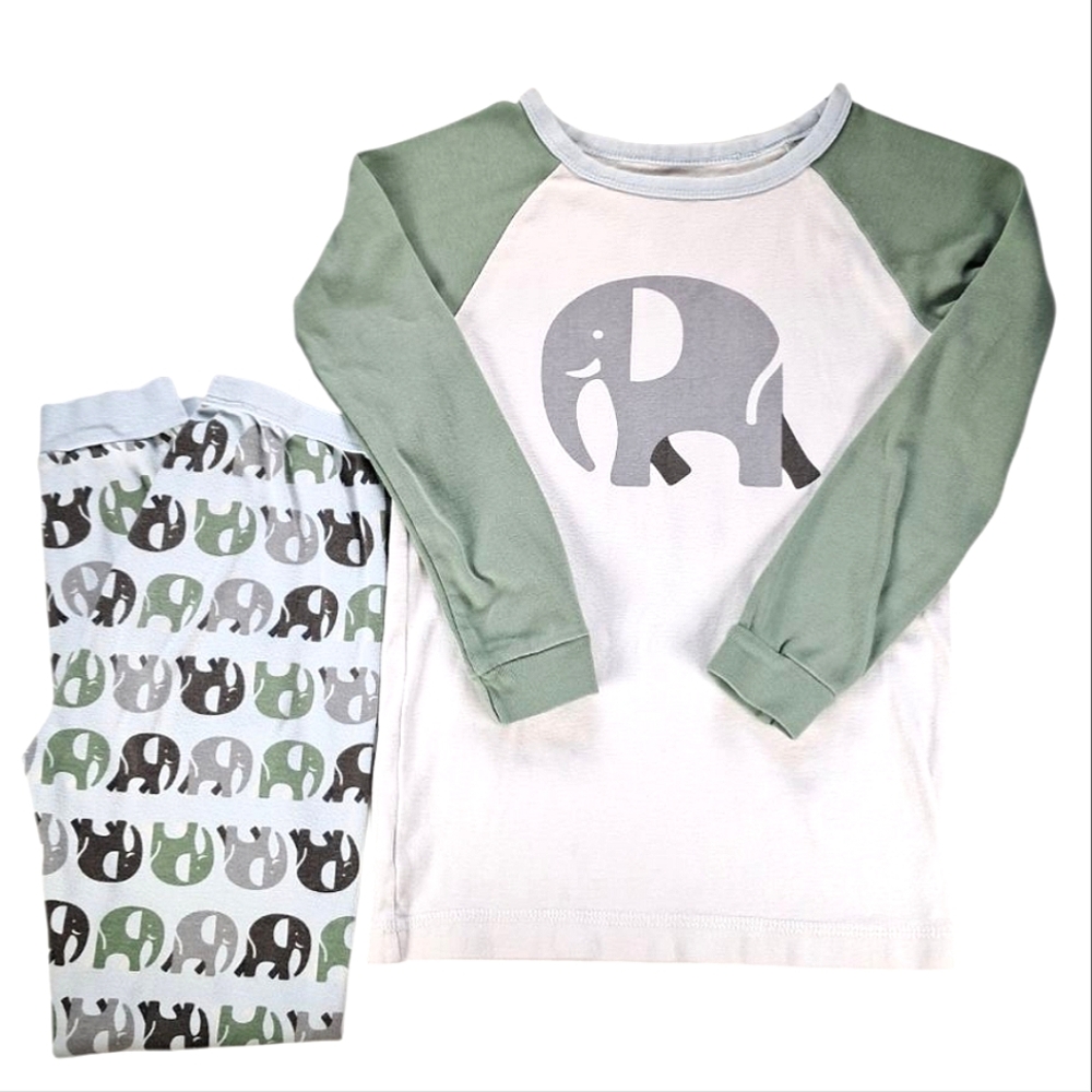 Tea Collection Elephant Print Pajamas Kids Size 10